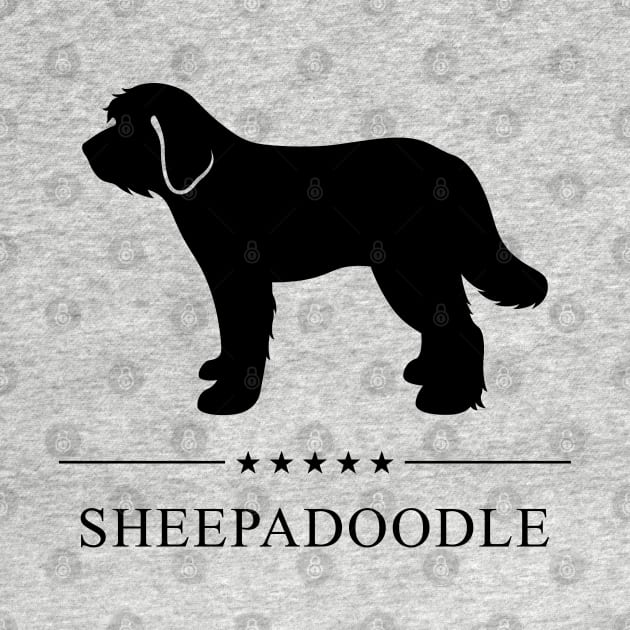 Sheepadoodle Black Silhouette by millersye